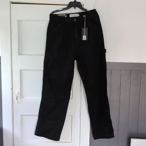 High rise wide leg carpenter black jeans size 9